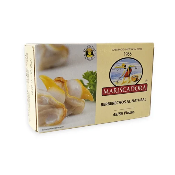 Disfruta los Berberechos al natural 45-55 Piezas - La Mariscadora: sabor puro, textura tierna y calidad gallega premium.